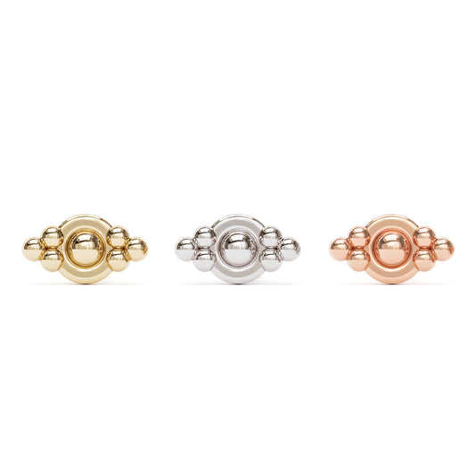 14K Gold Beaded Threadless End