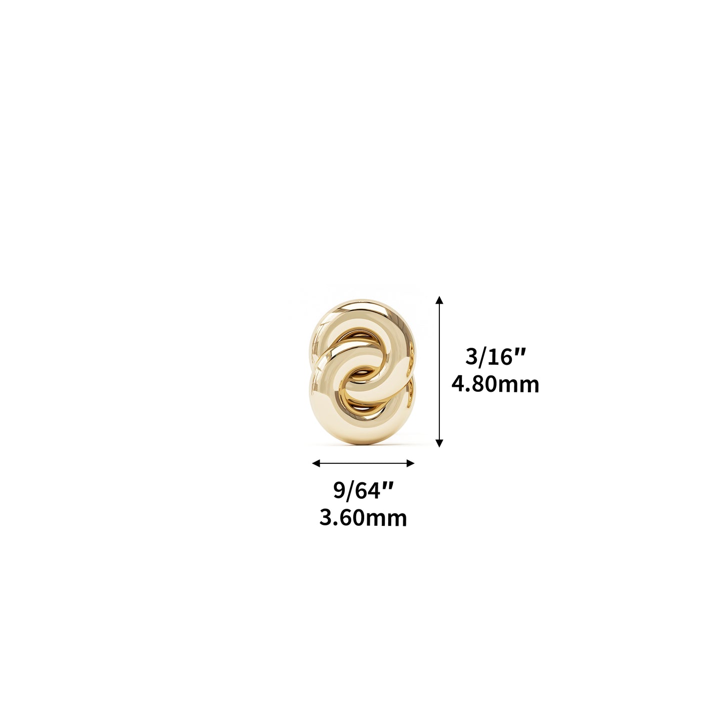 14K Gold Infinity Knot Threadless End