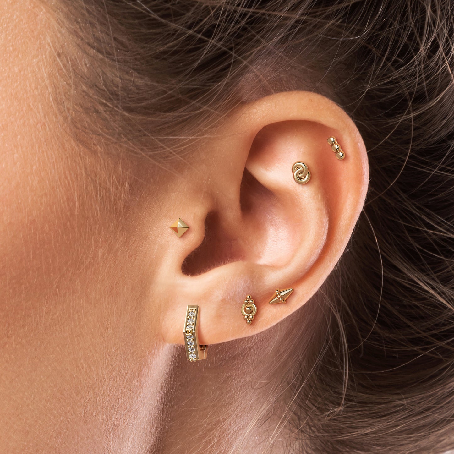14K Gold Infinity Knot Threadless End