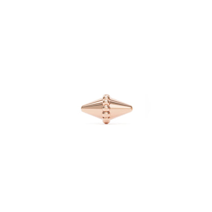 14K Gold Beaded Spike Threadless End