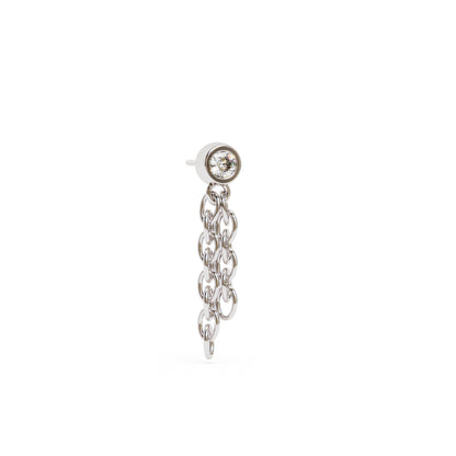 14K Gold Diamond Chain Dangle Threadless End