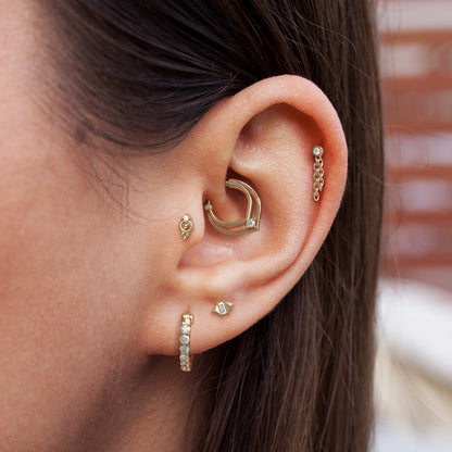 14K Gold Diamond Chain Dangle Threadless End