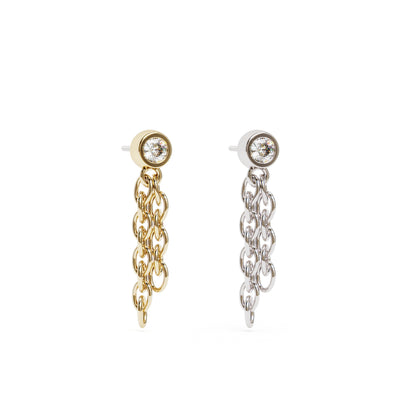 14K Gold Diamond Chain Dangle Threadless End
