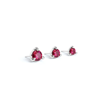 14K Gold 3-Prong Ruby Threadless End
