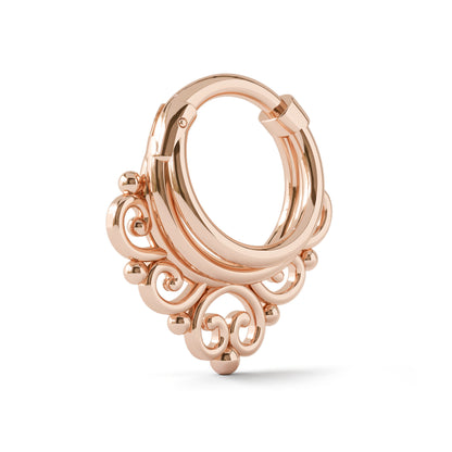 Solid Gold Stacked Tribal Clicker Hoop