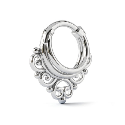Solid Gold Stacked Tribal Clicker Hoop
