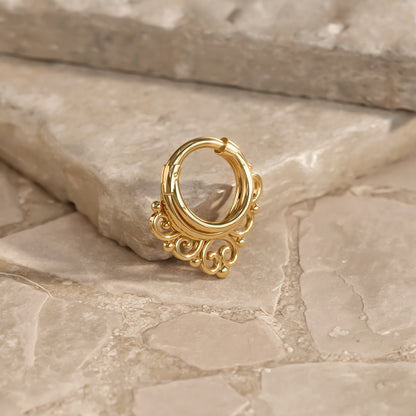 Solid Gold Stacked Tribal Clicker Hoop