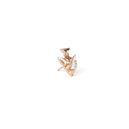 14K Gold Diamond Arrowhead Threadless End