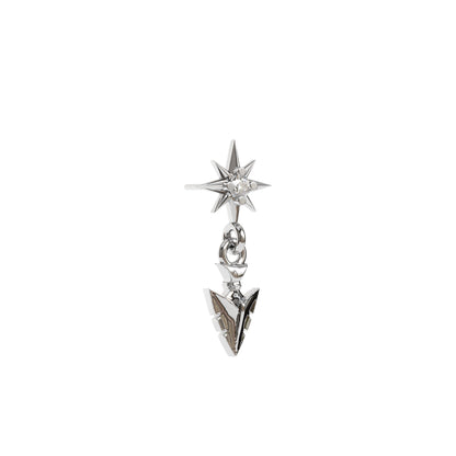 14K Gold Diamond Starburst Arrowhead Dangle Threadless End