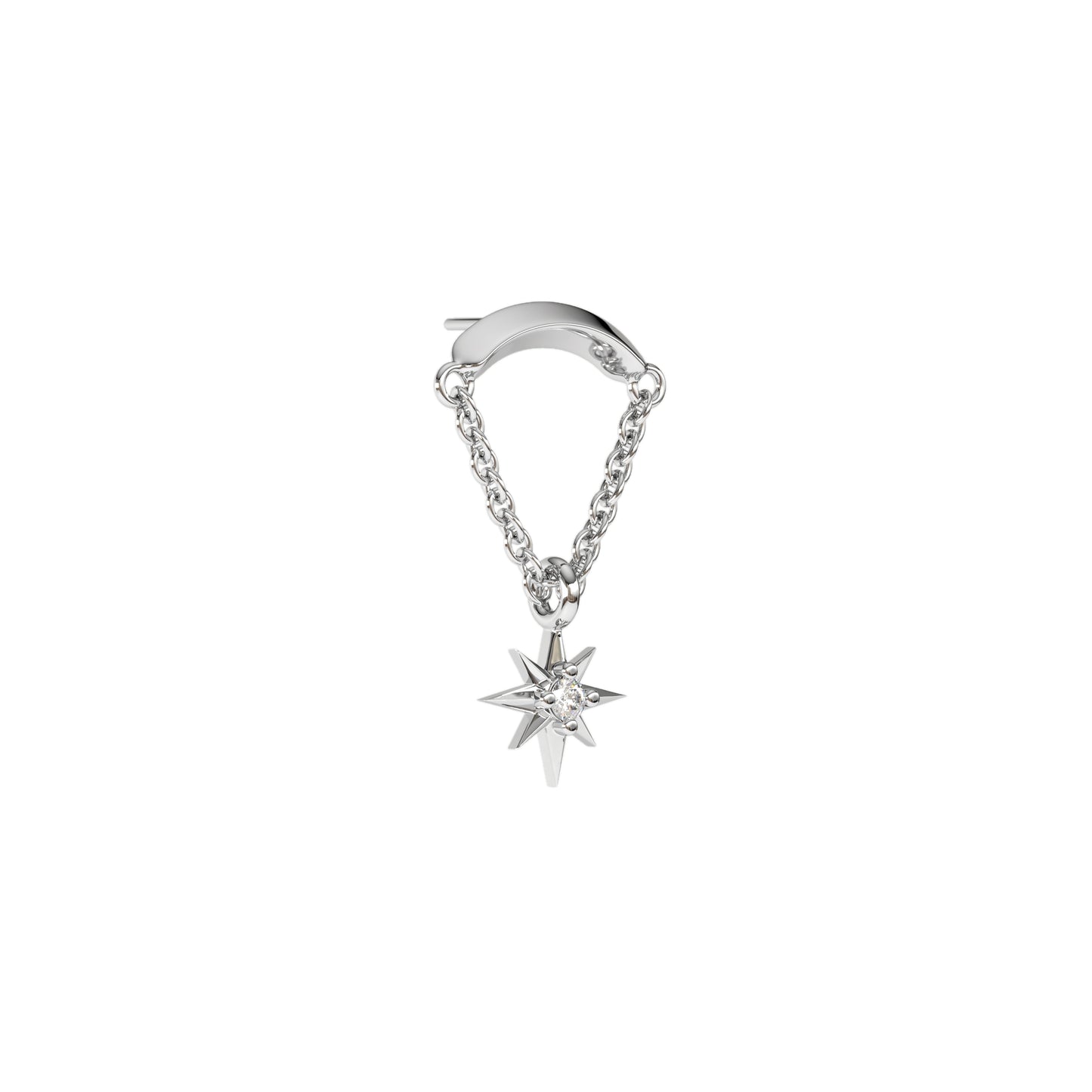 14K Gold Diamond Starburst Chain Threadless End