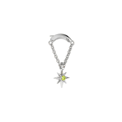 14K Gold Peridot Starburst Chain Threadless End