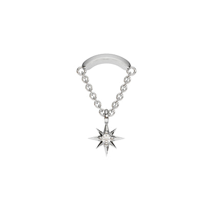 14K Gold Diamond Starburst Chain Threadless End