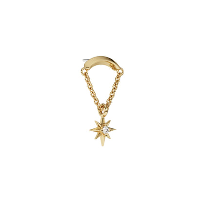 14K Gold Diamond Starburst Chain Threadless End