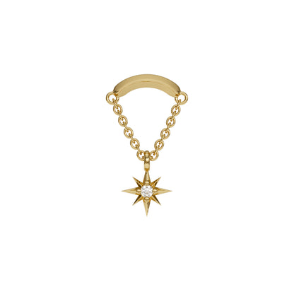 14K Gold Diamond Starburst Chain Threadless End