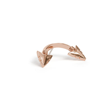 14K Gold Curved Arrowhead Threadless End