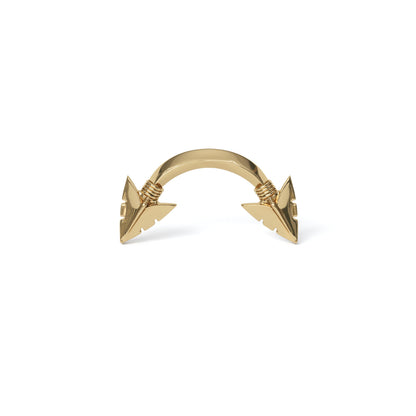 14K Gold Curved Arrowhead Threadless End