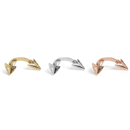 14K Gold Curved Arrowhead Threadless End