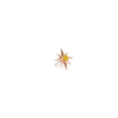 14K Gold Citrine Starburst Threadless End