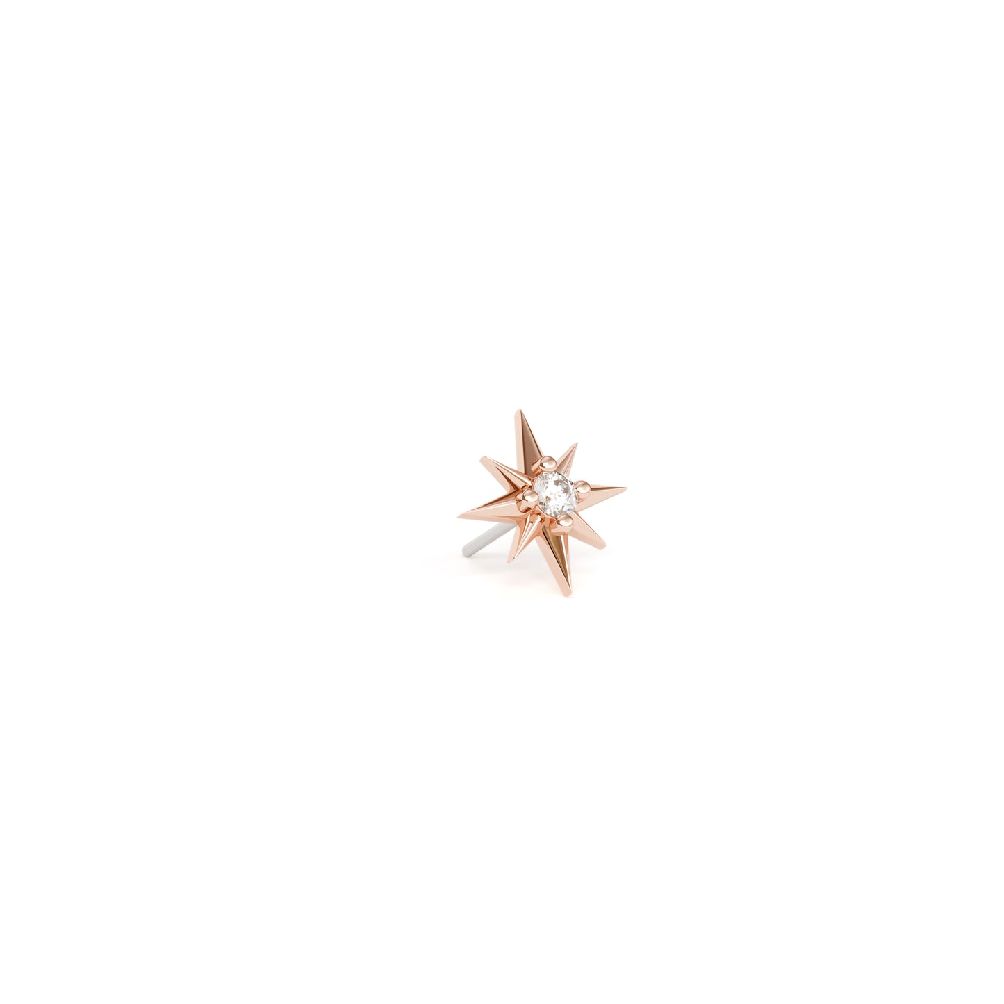 14K Gold Diamond Starburst Threadless End