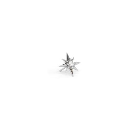 14K Gold Diamond Starburst Threadless End