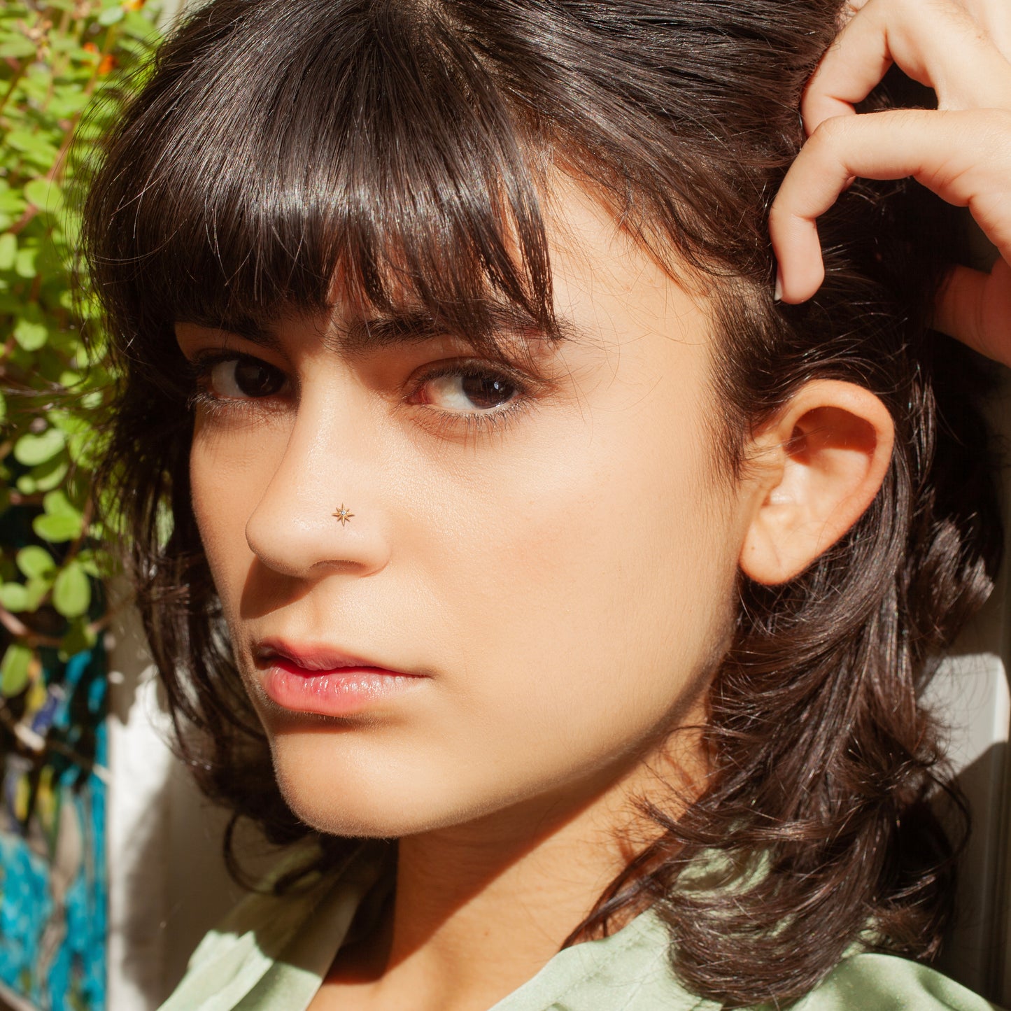 14K Gold Diamond Starburst Threadless End