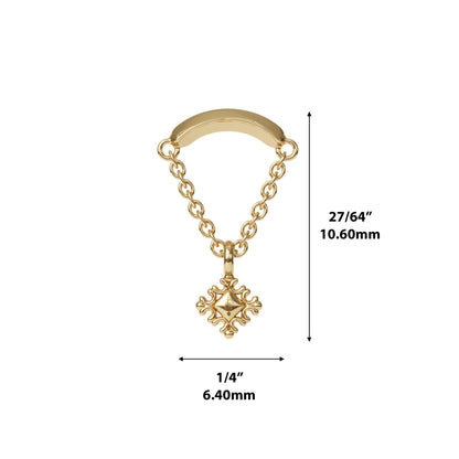 14K Gold Ornate Chain Threadless End