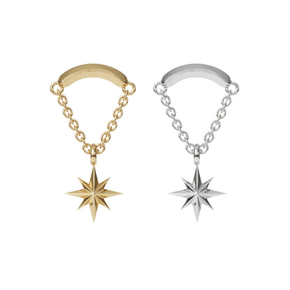 14K Gold Starburst Chain Threadless End