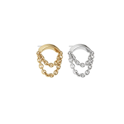 14K Gold Double Chain Threadless End