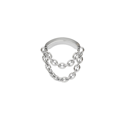 14K Gold Double Chain Threadless End