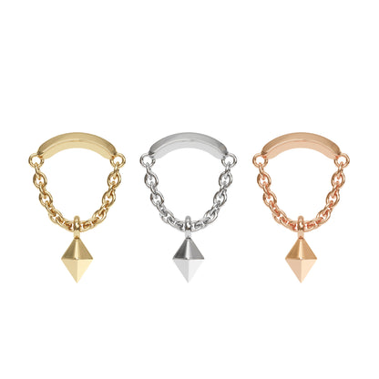 14K Gold Pyramid Chain Threadless End
