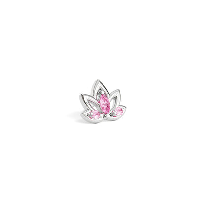 14K Gold Pink Tourmaline Lotus Flower Threadless End