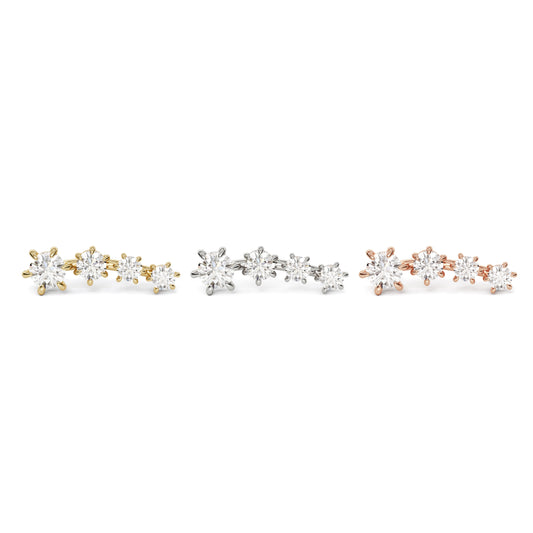14K Gold Graduated Diamond Curved Threadless End