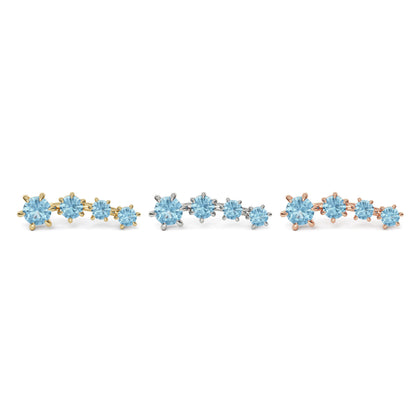 14K Gold Graduated Blue Topaz Curved Threadless End