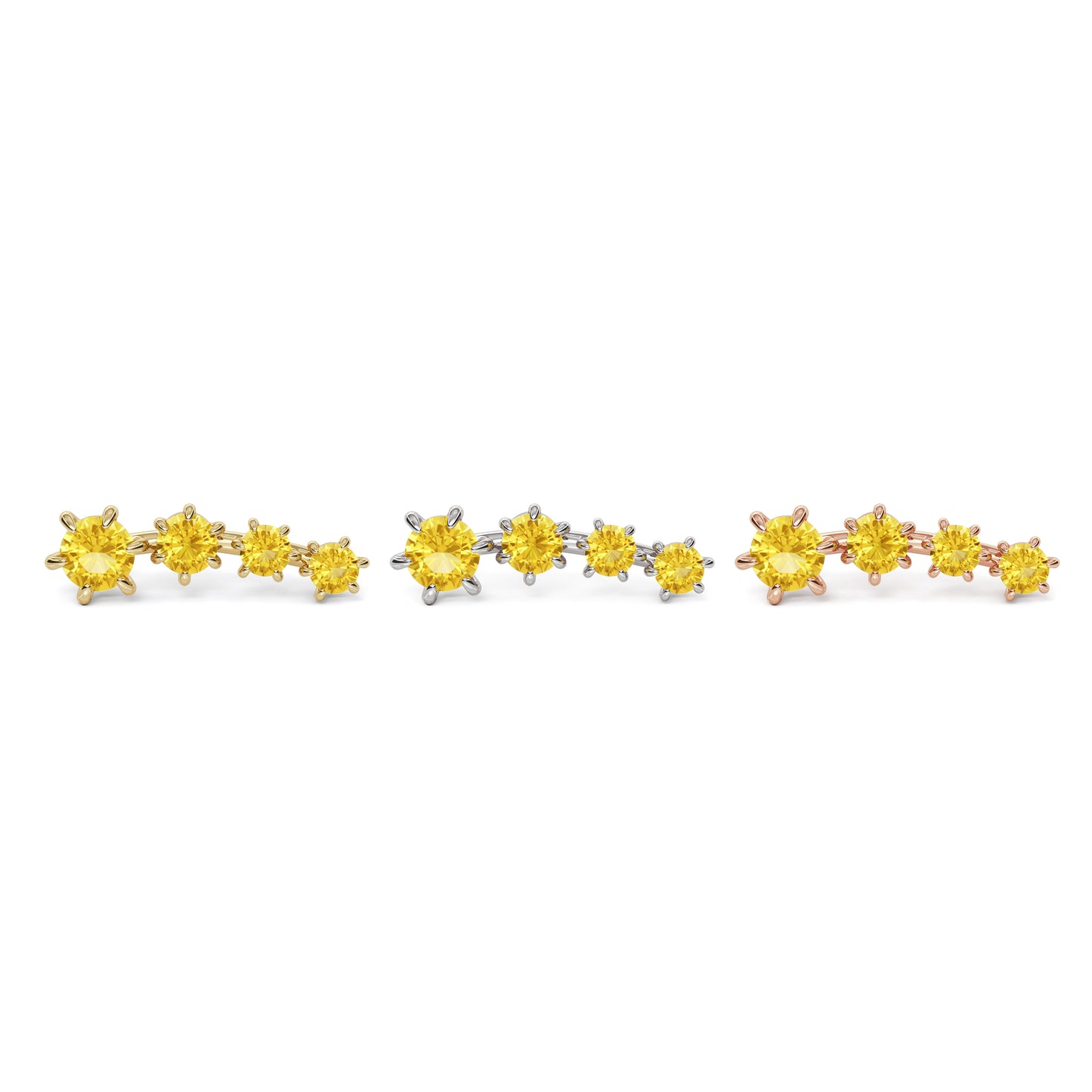 14K Gold Graduated Citrine Curved Threadless End