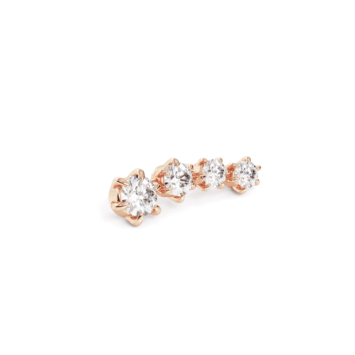 14K Gold Graduated Diamond Curved Threadless End
