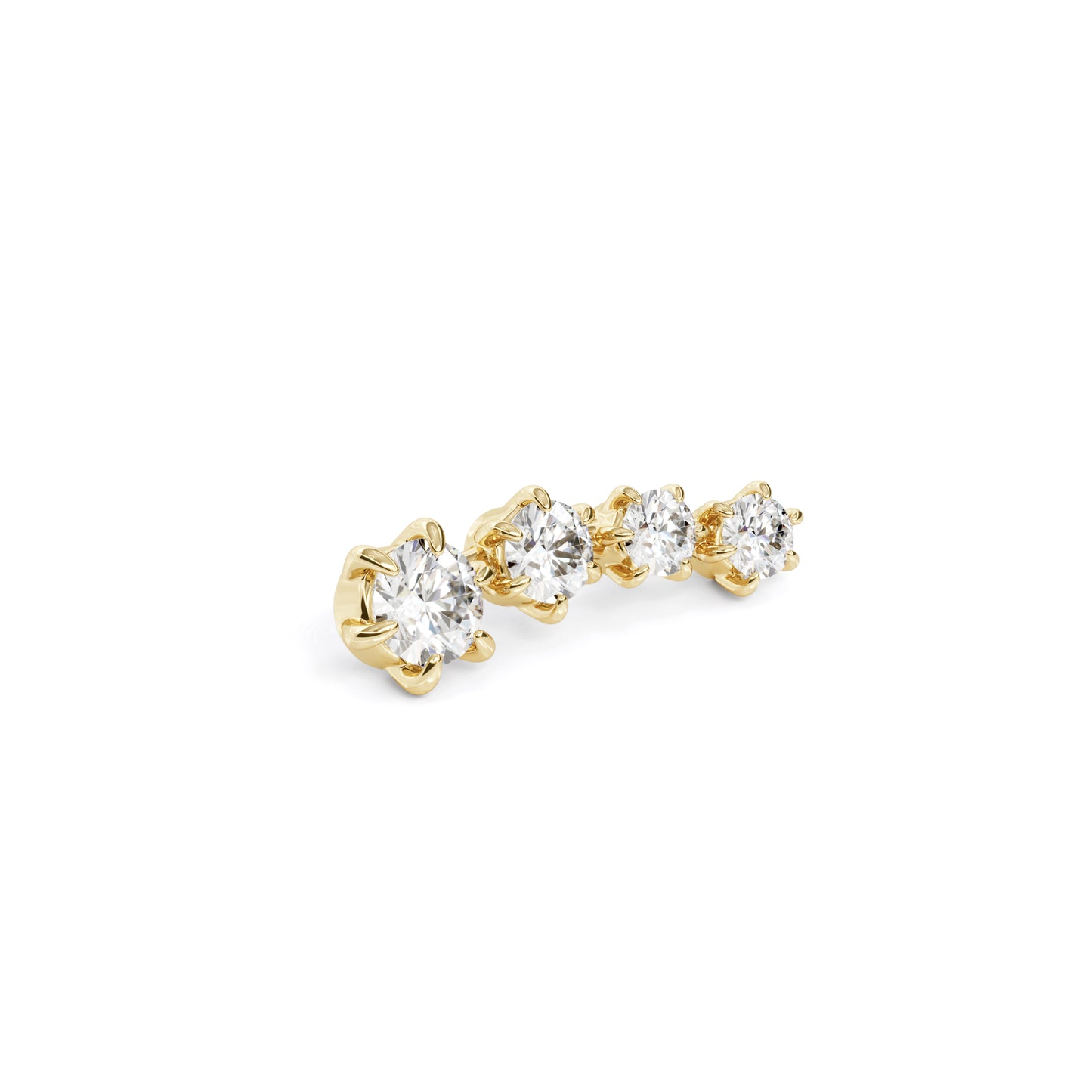 14K Gold Graduated Diamond Curved Threadless End