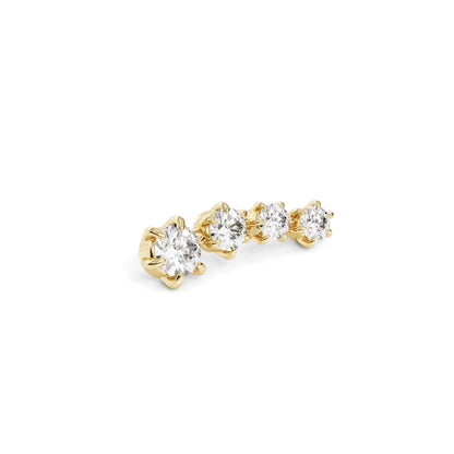 14K Gold Graduated Diamond Curved Threadless End