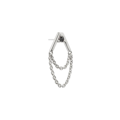 14K Gold Black Diamond Apex Chain Threadless End