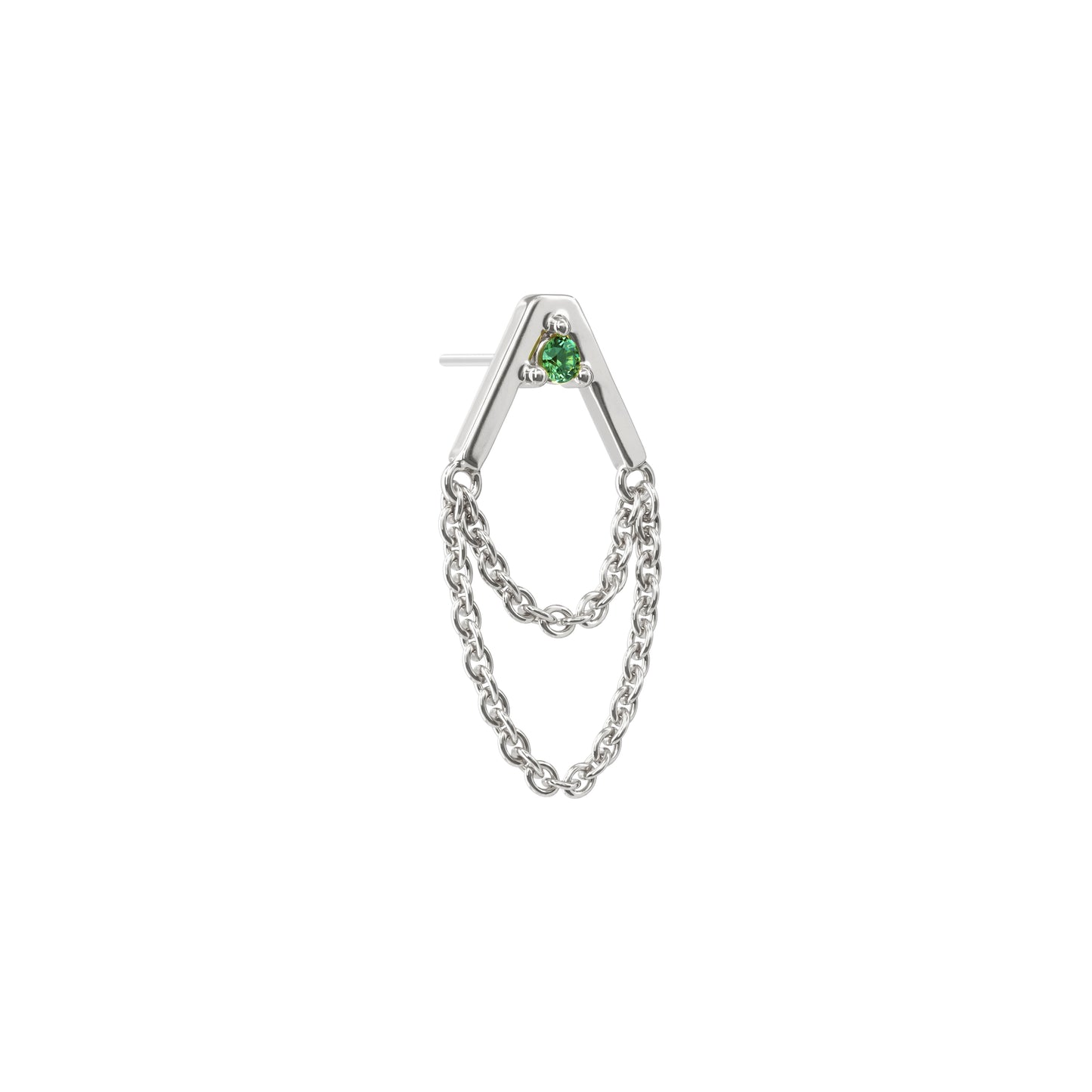 14K Gold Emerald Apex Chain Threadless End