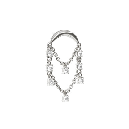 14K Gold Diamond Chandelier Chain Threadless End