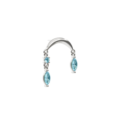 14K Gold Marquise Blue Topaz Drop Threadless End