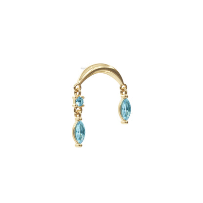 14K Gold Marquise Blue Topaz Drop Threadless End