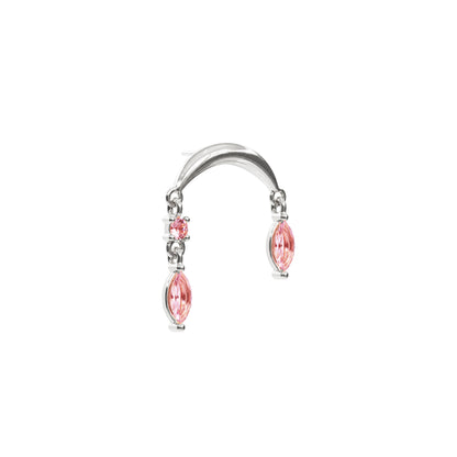 14K Gold Marquise Pink Tourmaline Drop Threadless End