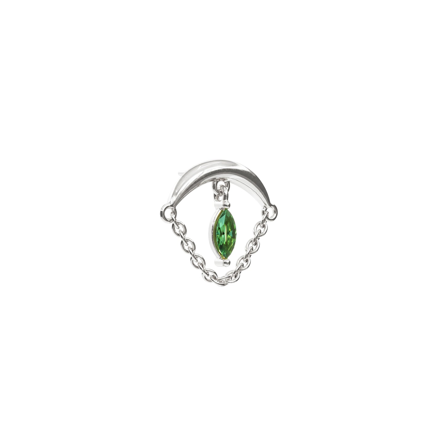 14K Gold Marquise Emerald Chain Threadless End
