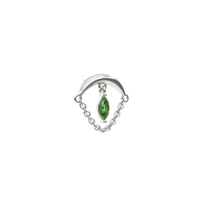 14K Gold Marquise Emerald Chain Threadless End