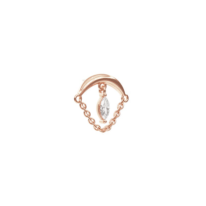 14K Gold Marquise Diamond Chain Threadless End