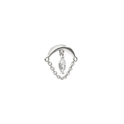 14K Gold Marquise Diamond Chain Threadless End