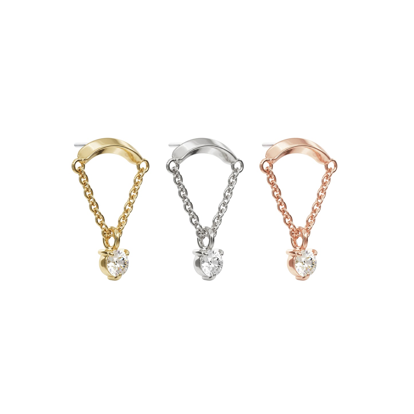 14K Gold Diamond Chain Threadless End