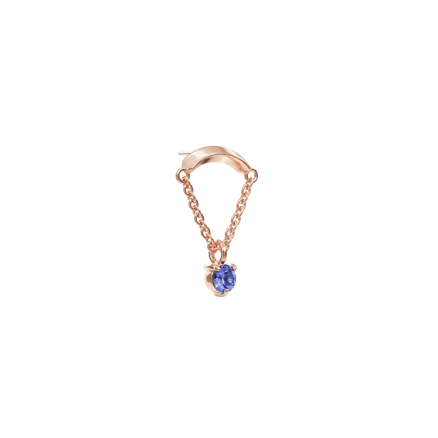 14K Gold Tanzanite Chain Threadless End