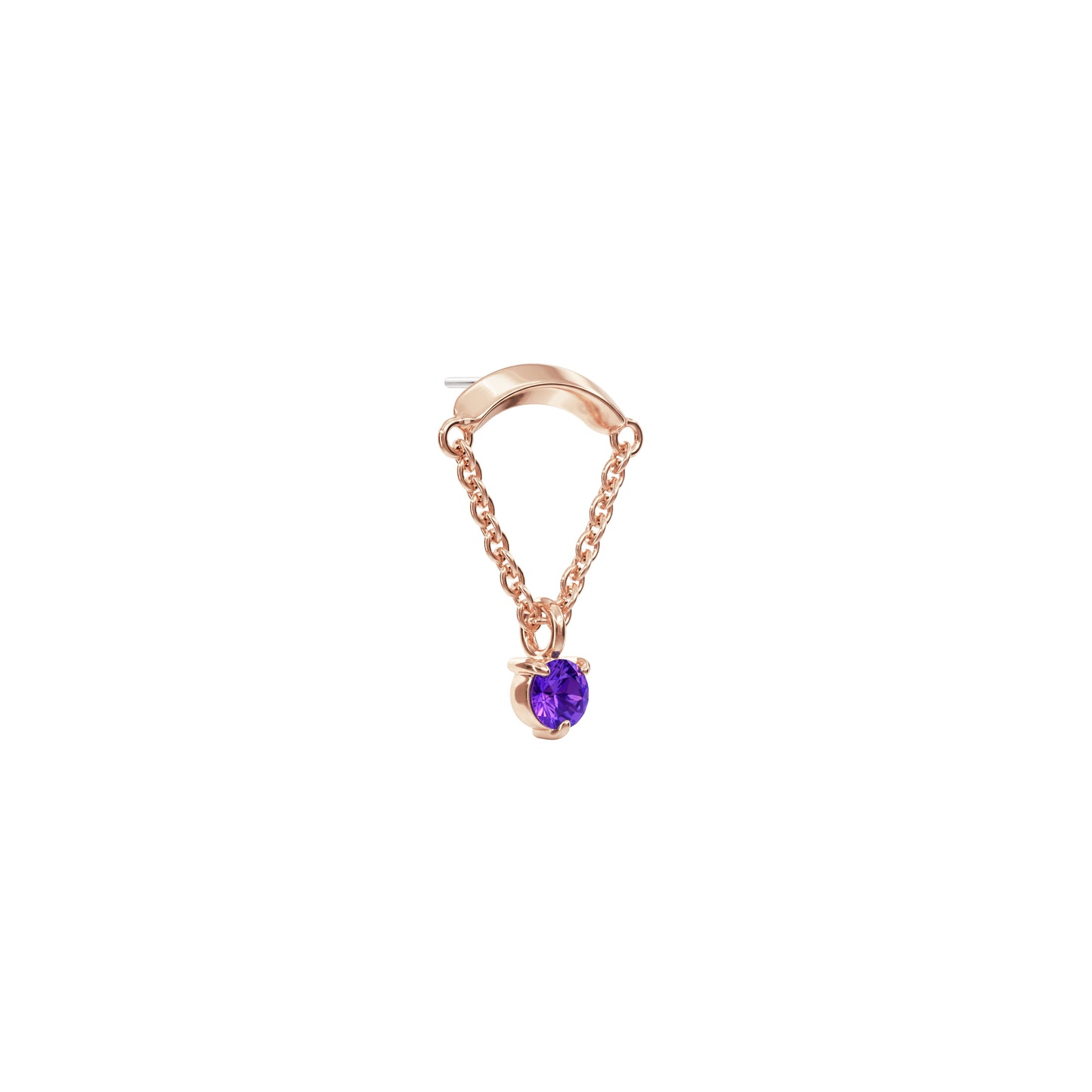 14K Gold Amethyst Chain Threadless End